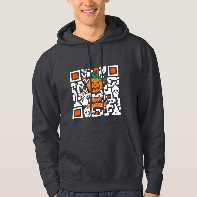 Veste À Capuche code QR Halloween (Devant)