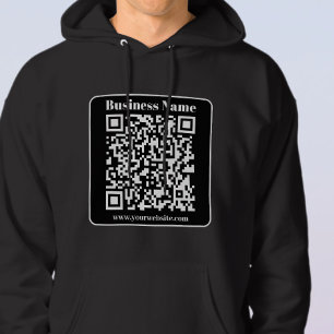Veste À Capuche Code QR modifiable noir et blanc style moderne rét