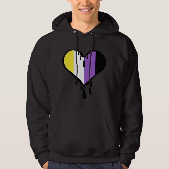 Veste À Capuche Coeur à goutte non binaire (Devant)