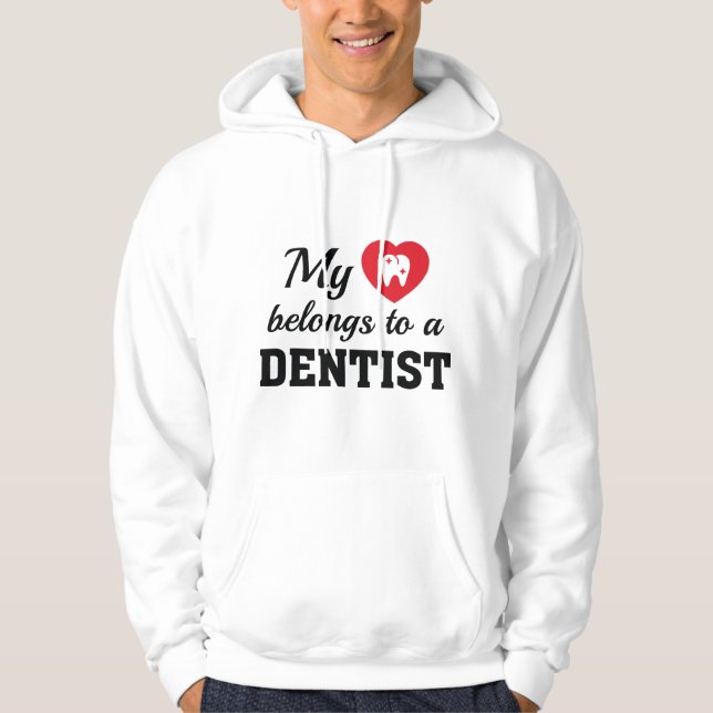 Veste À Capuche Coeur Appartient Dentiste (Devant)
