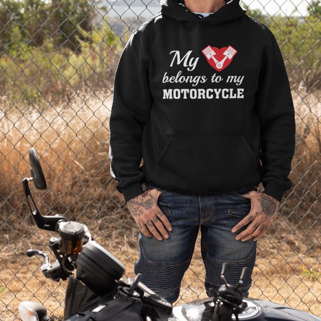 Veste À Capuche Coeur Belongs Motorcycle (My Heart Belongs To My Motorcycle Hoodie)