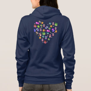 Veste À Capuche Coeur d'amour de hiboux d'arc-en-ciel