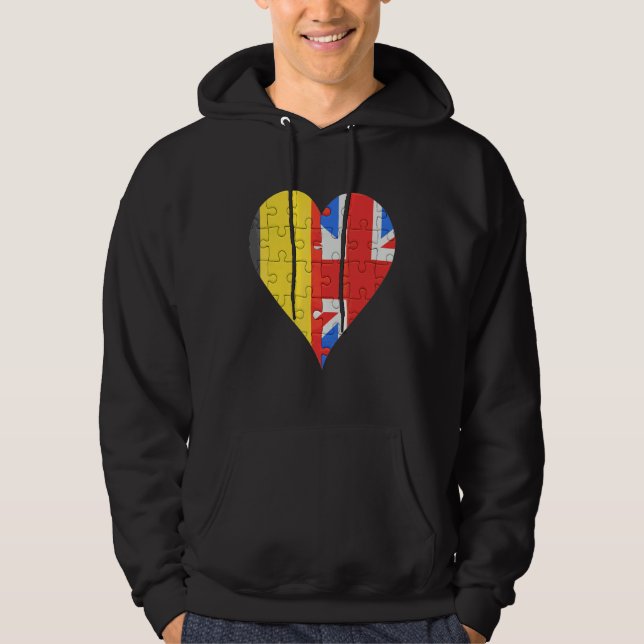 Veste À Capuche Coeur du drapeau britannique (Devant)