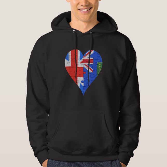 Veste À Capuche Coeur du drapeau britannique des îles Vierges brit (Devant)