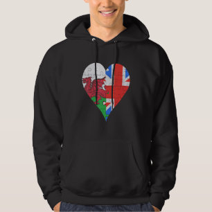 Veste À Capuche Coeur du drapeau britannique gallois