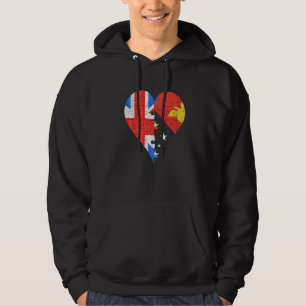 Veste À Capuche Coeur du drapeau britannique Papouasie-Nouvelle-Gu