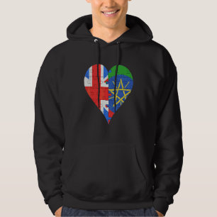 Veste À Capuche Coeur du drapeau éthiopien britannique