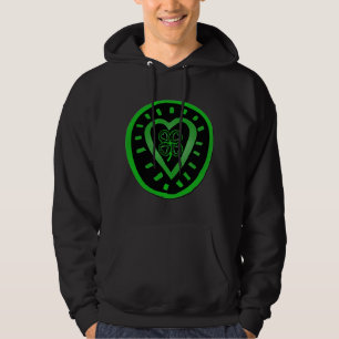 Veste À Capuche Coeur noir avec Shamrock St Patrick's Day Hoddie