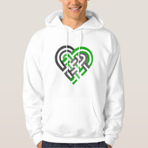 Veste À Capuche Coeur tissé Neutrois Pride Drapeau vert noir blanc