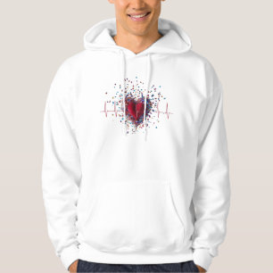 Veste À Capuche Cœur vibrant de confettis Explosion Rythme cardiaq