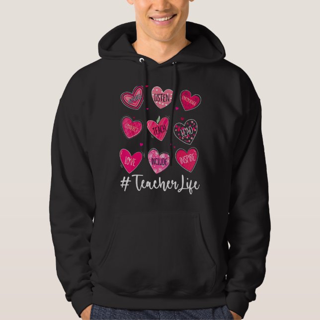 Veste À Capuche Coeurs doux Apprendre l'Amour Inspirer Valentines  (Devant)