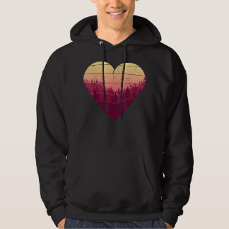 Veste À Capuche Coeurs rétro Arbres extérieurs Nature Paysage sauv