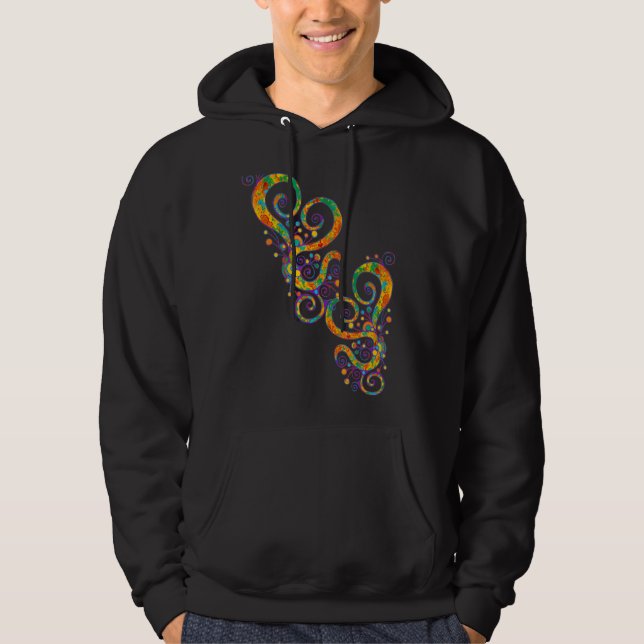 Veste À Capuche Coeurs Spiraux Peint à la main 2 Fan Fun (Devant)