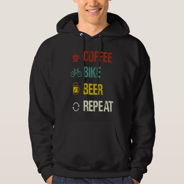 Veste À Capuche Coffee Bike Beer Repeat  Cycling (Devant)
