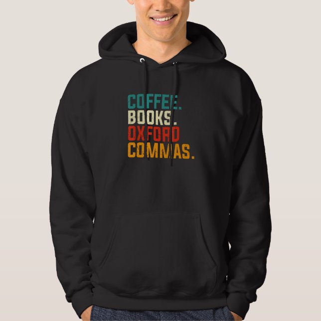 Veste À Capuche Coffee Books Oxford Commas English Teacher Back To (Devant)