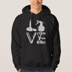 Veste À Capuche Coiffeur Amour Sèche-cheveux Ciseaux Barbier Cheve
