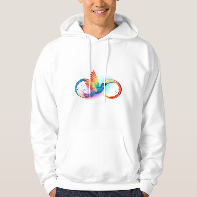 Veste À Capuche Colibri arc-en-ciel avec symbole Infinity (Devant)