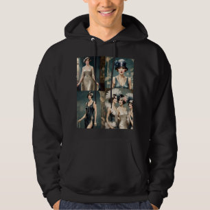 Veste À Capuche Collage de photos de mode féminine des années 1920