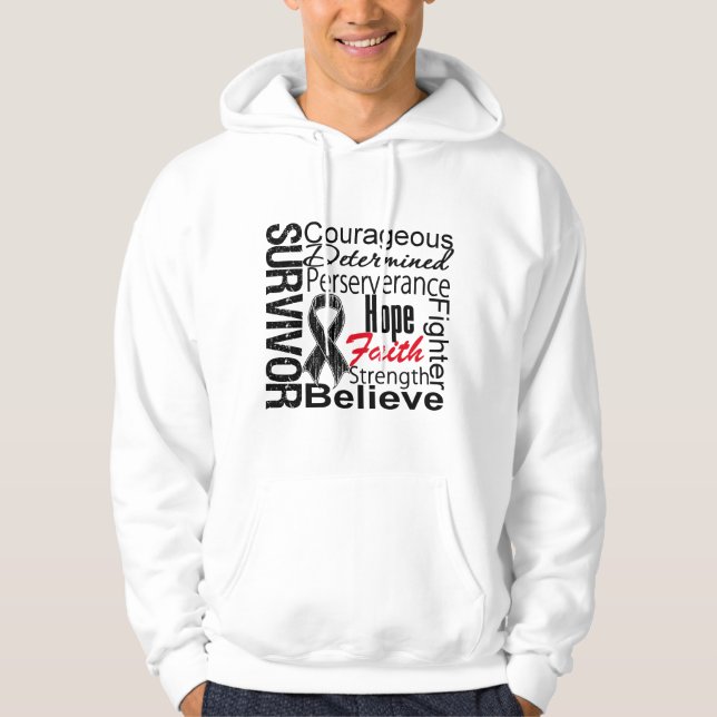 Veste À Capuche Collage de survivant de mélanome (Devant)