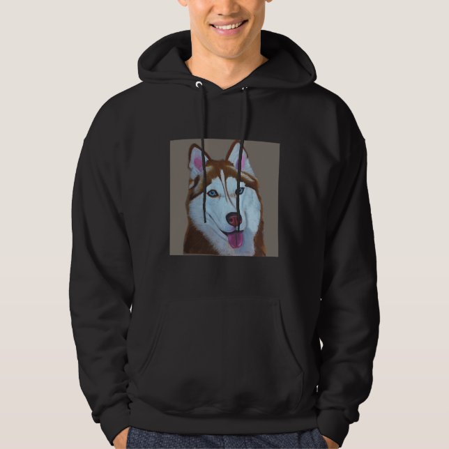 Veste À Capuche Collection d'animaux Husky sibérien rouge (Devant)