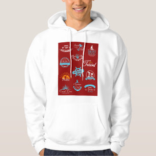 Veste À Capuche Collection de badges de voyage nautiques vintage