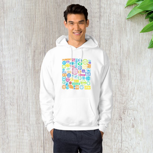 Veste À Capuche Collection de tampons grunge couleur texte rétro (Créateur téléchargé)