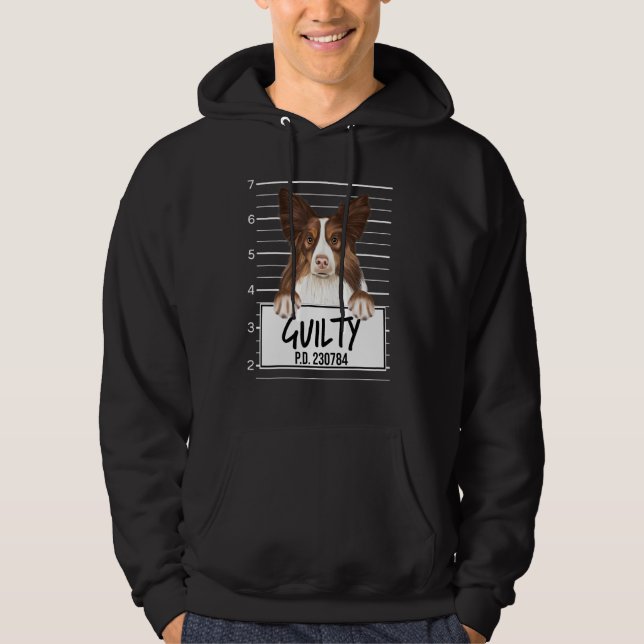 Veste À Capuche Collie Mugshot Chien Coupable (Devant)