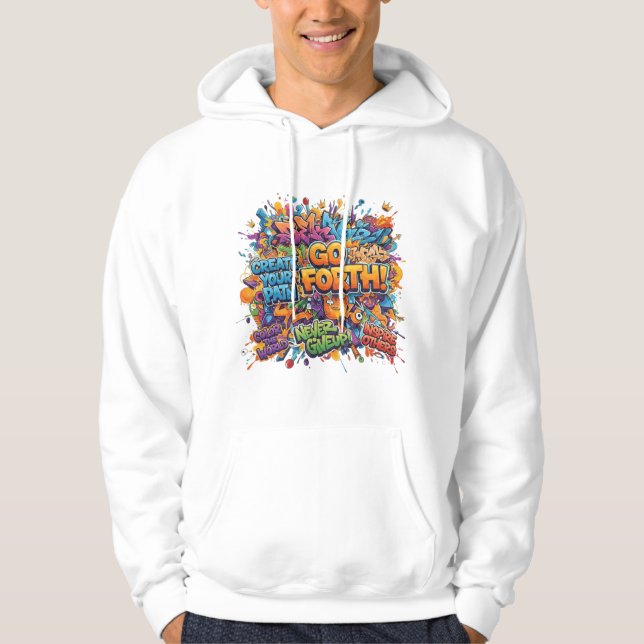 Veste À Capuche Colorful Abstract Pop Art Men's Hoodie  (Devant)