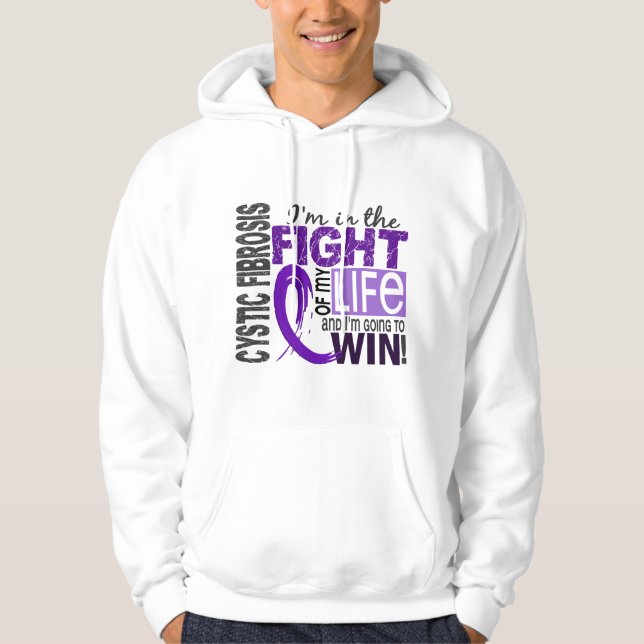 Veste À Capuche Combat de ma mucoviscidose de la vie (Devant)