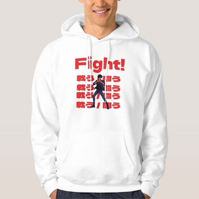 Veste À Capuche Combattant avec style d'anime rétro des années 90 (Devant)