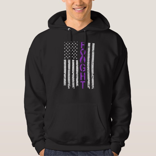 Veste À Capuche Combattre la fibromyalgie Drapeau américain améric (Devant)