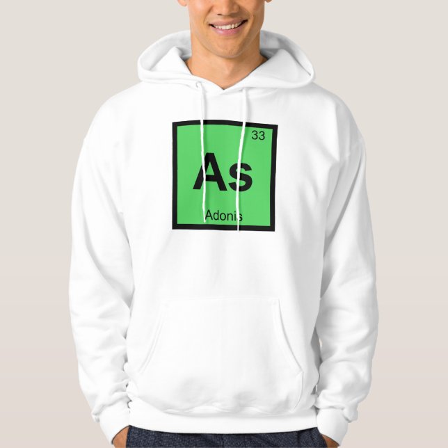 Veste À Capuche Comme - Adonis Symbole du tableau périodique de la (Devant)