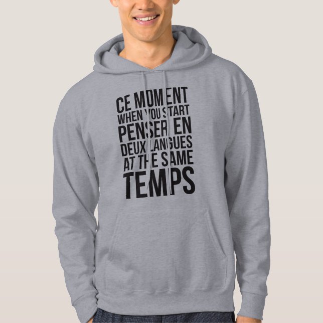 Veste À Capuche Commencez en Deux Langues de Penser aux mêmes (Devant)