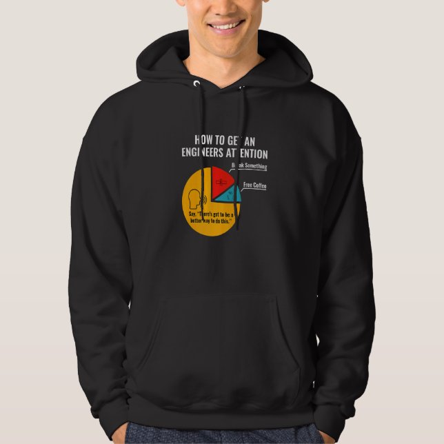 Veste À Capuche Comment obtenir l'attention d'un ingénieur   Ingén (Devant)