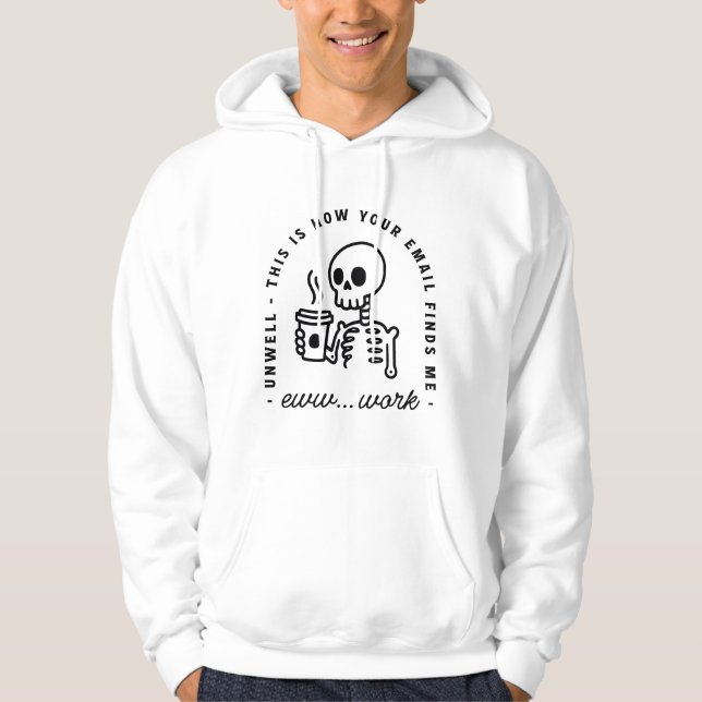 Veste À Capuche Comment votre e-mail me trouve drôle eww travail d (Devant)