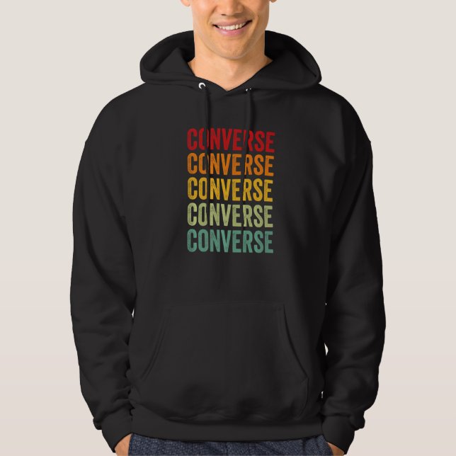 Veste À Capuche Comté de Converse Wyoming Texte Arc-en-ciel (Devant)