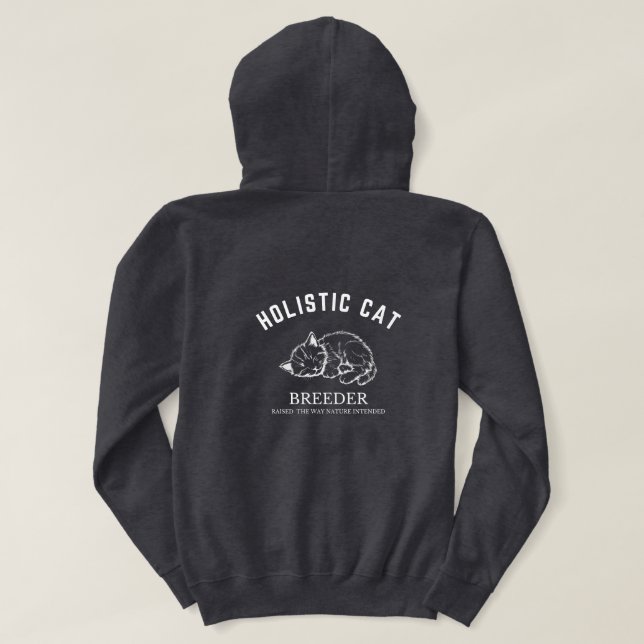 Veste À Capuche Conception blanche holistique de l'éleveur de chat (Design dos)