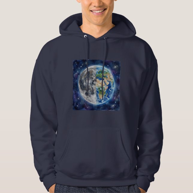 Veste À Capuche Conception céleste de galaxie à l'aquarelle Terre  (Devant)