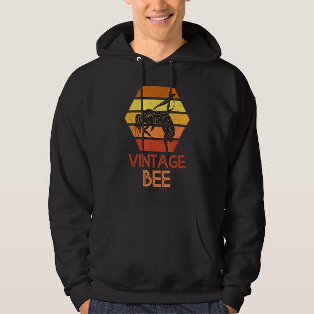 Veste À Capuche Conception d'abeilles vintages Apiculture (Devant)