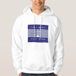 Veste À Capuche Conception d'ancre nautique capuche rayée bleu mar