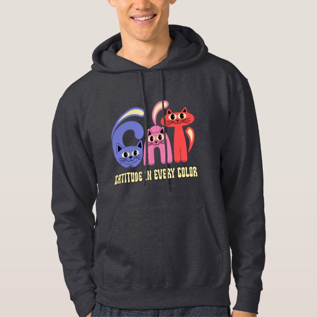 Veste À Capuche Conception d'attitude de chat dans toutes les coul (Devant)