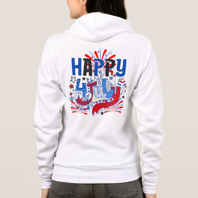Veste À Capuche Conception de célébration patriotique du 4 juillet (Dos)