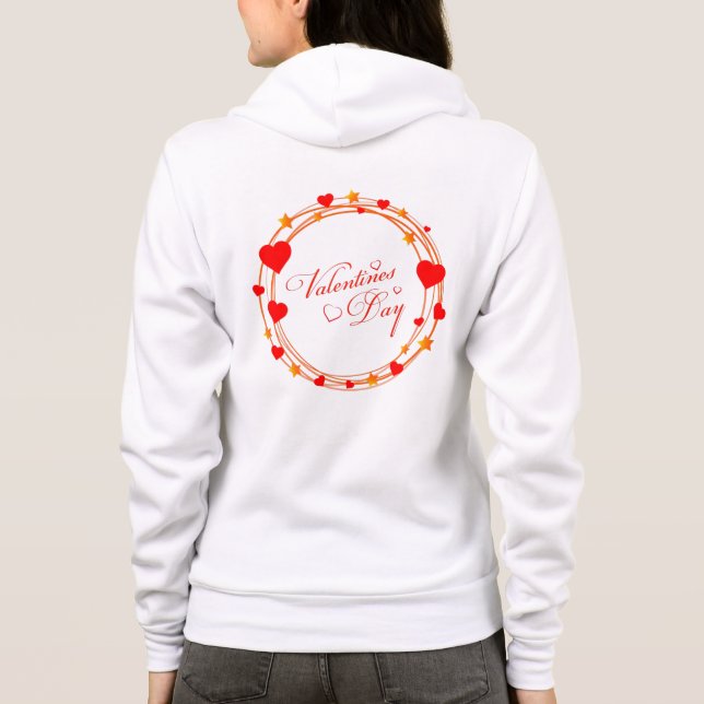 Veste À Capuche Conception de cercle de la Saint-Valentin-25695 (Dos)