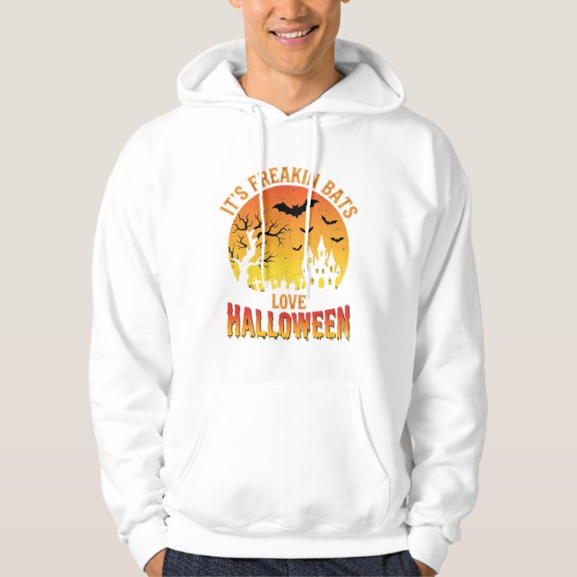 Veste À Capuche Conception de château hanté Halloween, les chauves (Devant)
