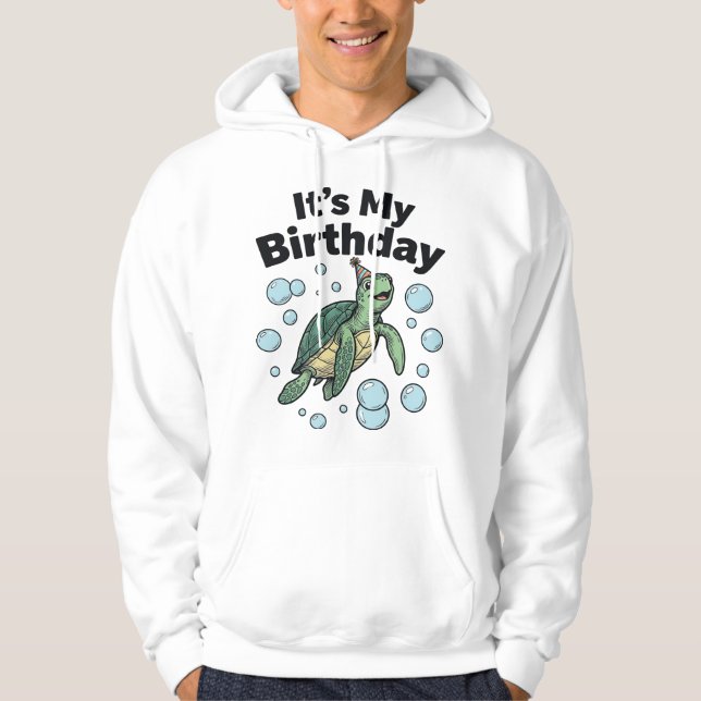 Veste À Capuche Conception de chemise d'anniversaire de tortue mar (Devant)