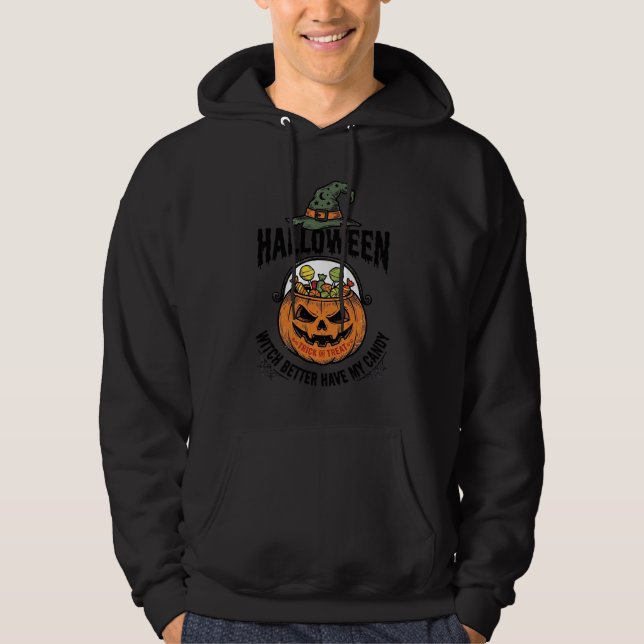 Veste À Capuche Conception de chemise de citrouille de bonbon de s (Devant)