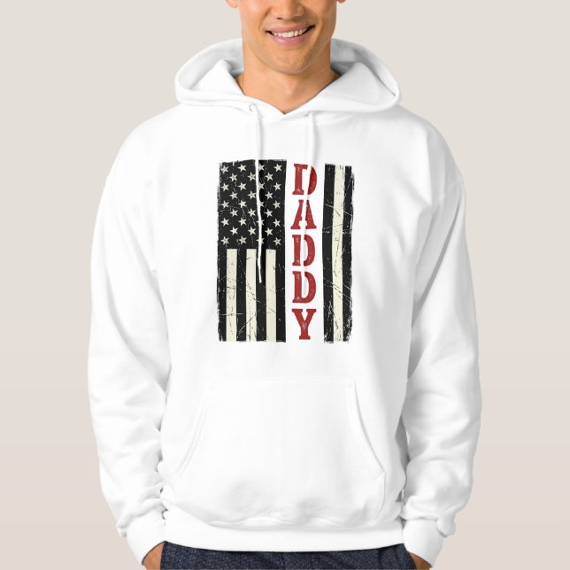Veste À Capuche Conception de chemise de drapeau américain Distres (Devant)