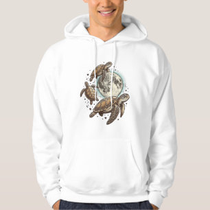 Veste À Capuche Conception de chemise de gravure de tortue de mer
