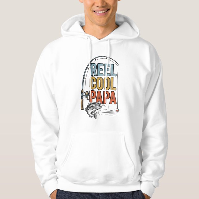 Veste À Capuche Conception de chemise de pêche Reel Cool Papa_1 (Devant)
