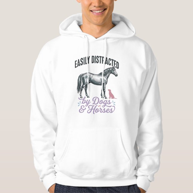 Veste À Capuche Conception de chemise facilement distrait par les  (Devant)